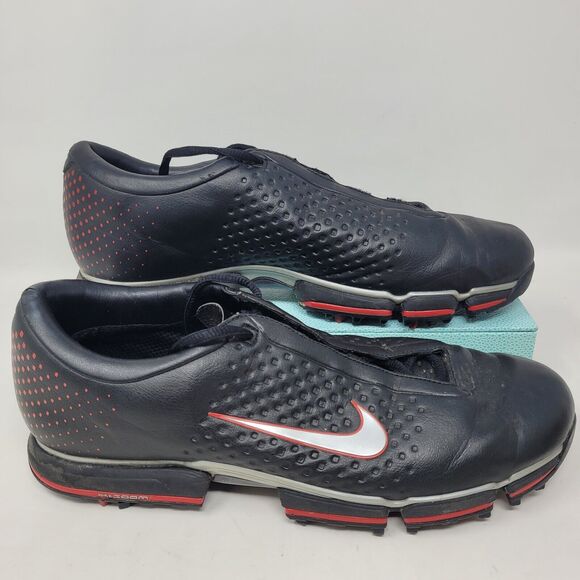 RARE Nike Mens Shoe Sz 9.5 Black Red silver Air Zoom Vapor II 2 Golf Cleats EU43 main image 5